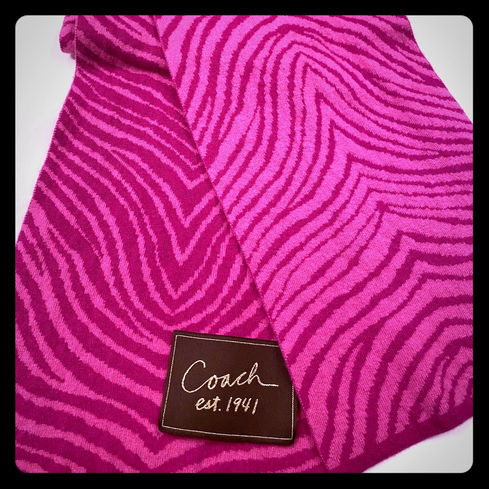 Coach Pink Zebra Scarf